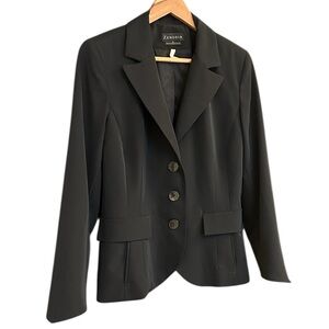 Zenobia size 12 EUC wool blend Black Professional Jacket- sharp corner detail